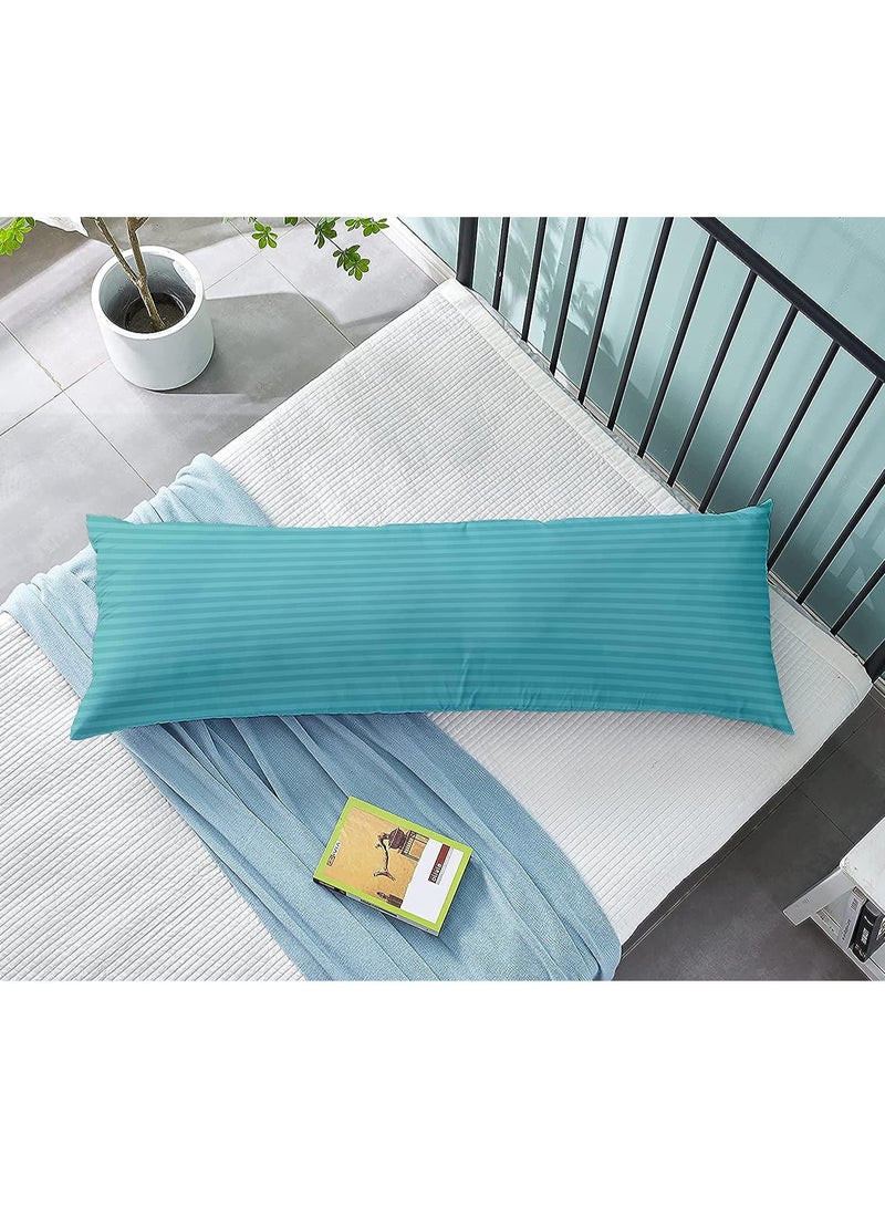 DubaiGallery وسادة جسم طويلة 1 قطعة، القماش: 100% بوليستر 85 جرام ميكروفايبر بخطوط 1 سم سوبر ناعمة، الحشو: 1300 جرام ألياف مجوفة مريحة، قابلة للتنفس وناعمة للغاية الحجم: 45 × 120 سم - Image 1