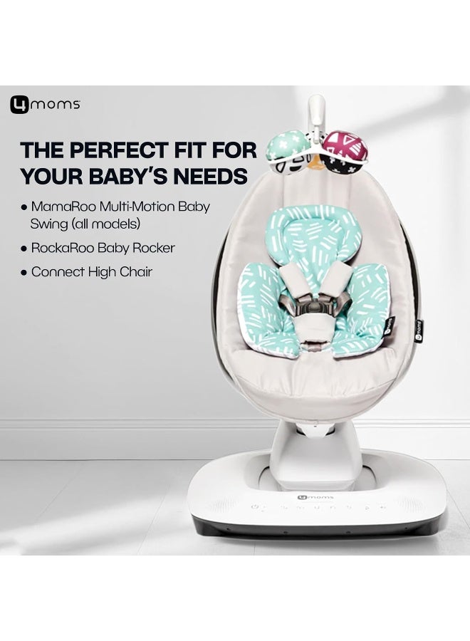 4MOMS Newborn Insert, Baby Insert Compatible with Swing MamaRoo/RockaRoo 2.0 / Connect High Chair, Breathable, Soft and Comfortable Fabric, With Automated Technology, Machine Washable, Mint Mesh - Image 5