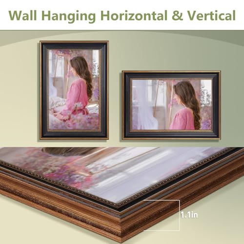 Space Art Deco, 11x17 Ornate Picture Frame Without Mat for 11x17 Photo,Shatter-Resistant Glass Sawtooth Hangers Wall Mount Display(Color Black/Ornate Gold) - Image 4