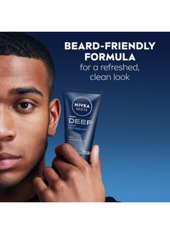 NIVEA MEN NIVEA MEN Deep Clean Face Wash and Scrub With Natural Charcoal, Exfoliating Face Wash for Men Removes Excess Oil, Dirt and Impurities, Beard Friendly, 2.5 Fl Oz Tube, Pack of 3  - Image 4
