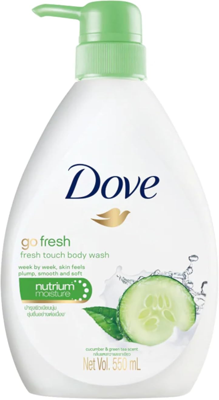 Dove Go Fresh Body Wash Cucumber &amp; Green Tea Scent 550ml | Refreshing &amp; Moisturizing Shower Gel for Soft Smooth Skin