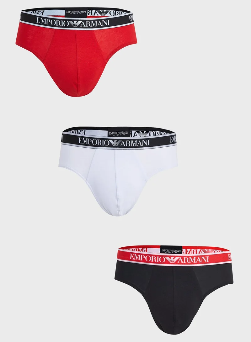 EMPORIO ARMANI 3 Pack Logo Band Assorted Briefs