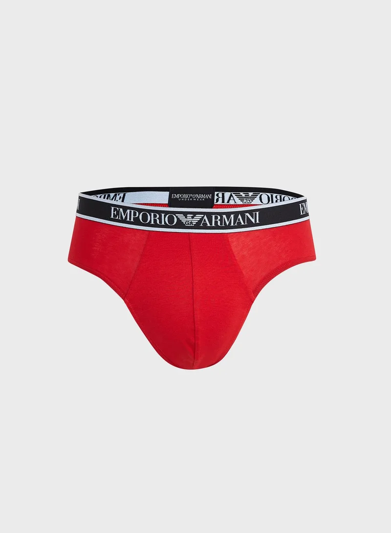 EMPORIO ARMANI 3 Pack Logo Band Assorted Briefs
