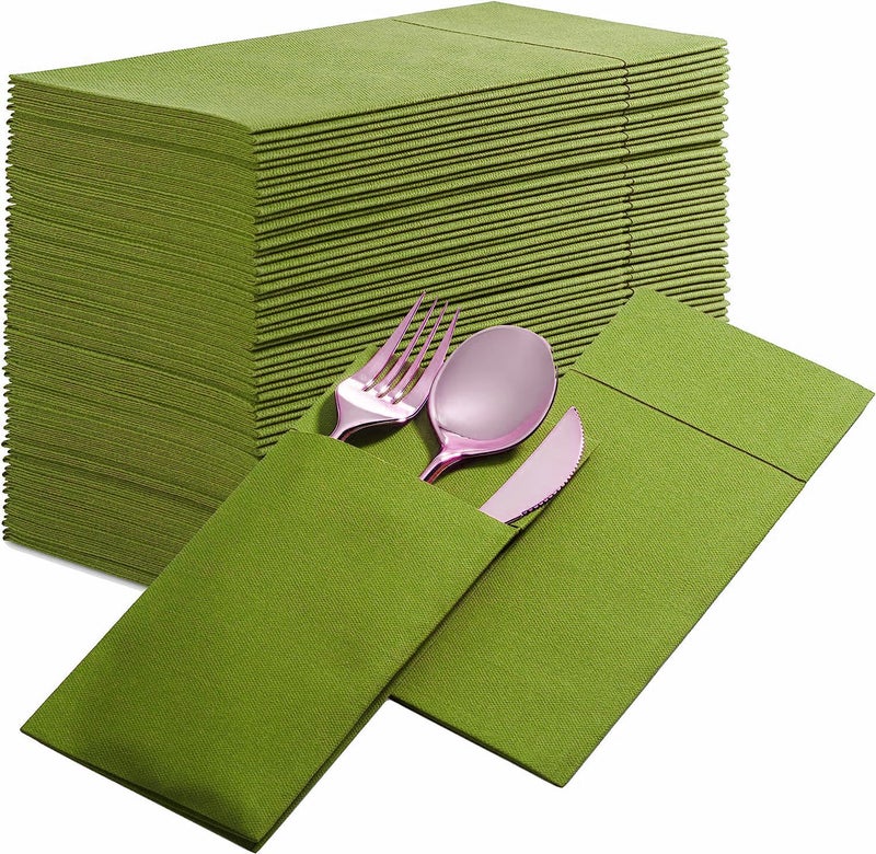 Disposable Colorful Dust-Free Knife And Fork Pack Napkin Party Western Restaurant Folding Knife And Fork Pack Printed Napkin - Image 1