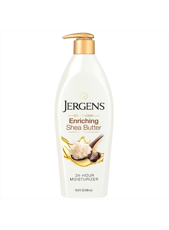 Jergens Shea Butter Body Lotion, Deep Conditioning Moisturizer, Hydration for Dry to Very Dry Skin, with Pure Shea Butter, 3X More Radiant Skin, Dermatologist Tested, 16.8 oz - Image 1