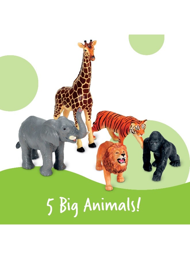 ليرننج ريسورسز مجموعة ألعاب حيوانات الغابة جامبو من Learning Resources، مكونة من 5 قطع من شخصيات حيوانات برية واقعية للعب الخيالي والتعلم المبكر للأطفال - Image 2