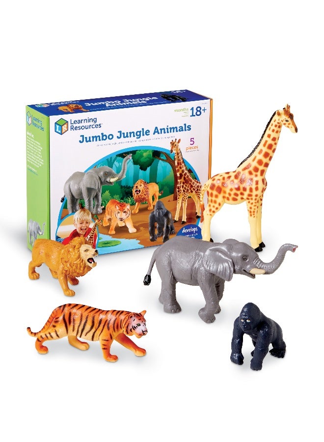 ليرننج ريسورسز مجموعة ألعاب حيوانات الغابة جامبو من Learning Resources، مكونة من 5 قطع من شخصيات حيوانات برية واقعية للعب الخيالي والتعلم المبكر للأطفال - Image 1