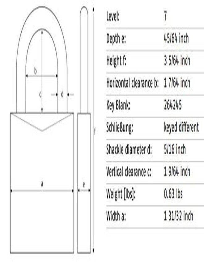 ABUS 75/50 Solid Brass Padlock with 2 Keys for Outdoor, School, Gym, 1 57/64in (50mm) Wide, Keyed Different - Image 4