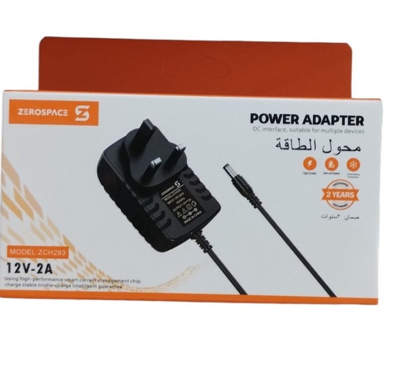 ZEROSPACE ZCH293 12V 2A Power Adapter Designed to Power Devices Requiring Stable Voltage and Up to 2A Current for Security Cameras, Routers and LED Strip Lights - Image 3