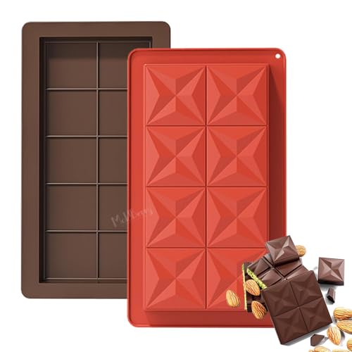 MoldBerry Kunafa Chocolate Mould Combo | Pack of 2 Deep Silicone Molds for Stuffed Chocolate Bars | Large Candy Bar Mold for Pistachio, Knafeh, Dubai-Style Desserts | Thick & Reusable - Image 1