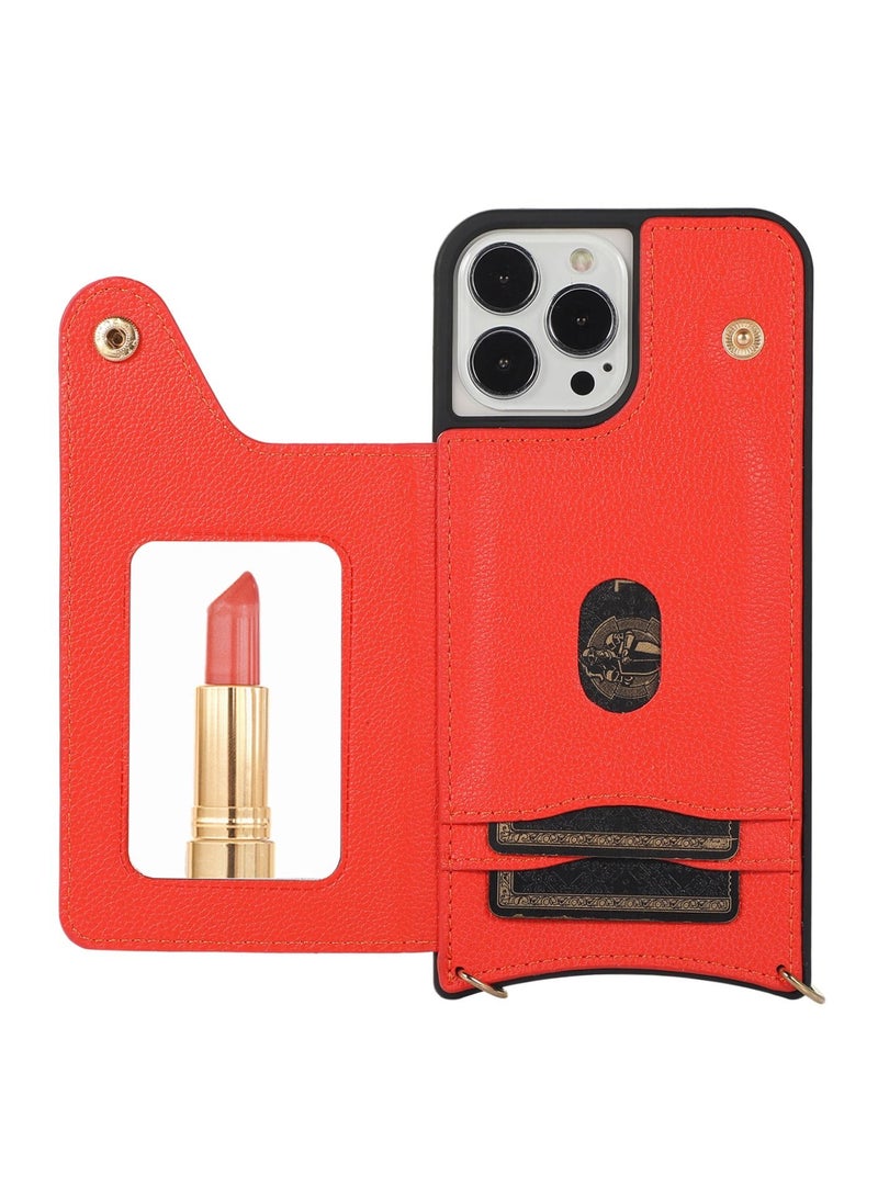 Suteni Back Cover Leather Protective Mirror Inside Mobile Phone Case for iPhone - Image 2