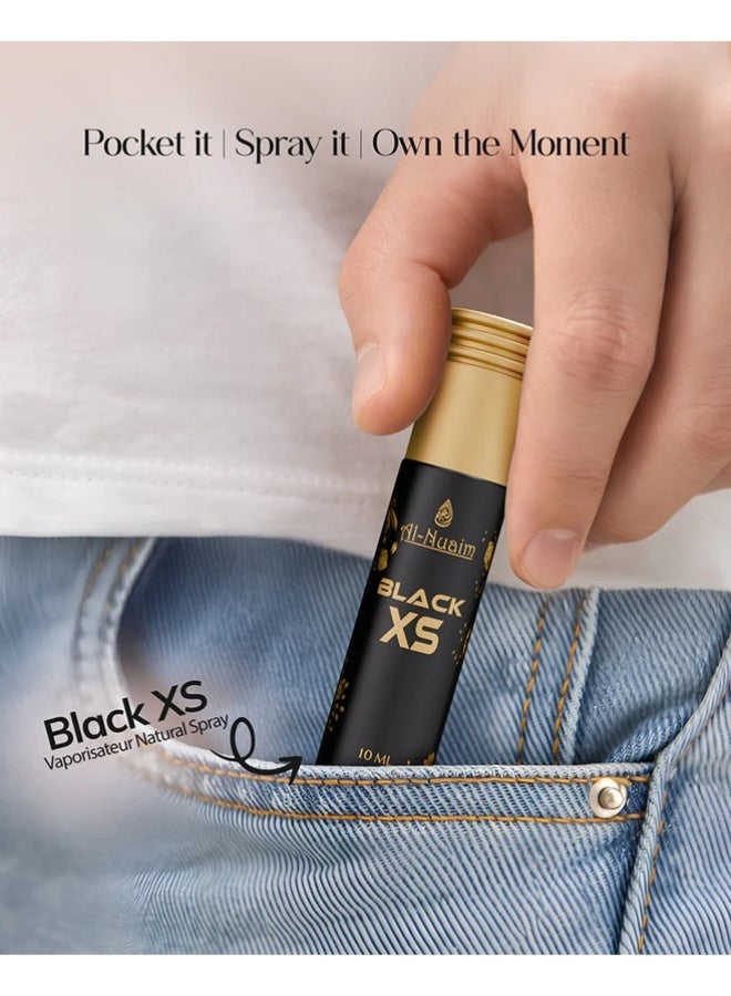 Al Nuaim Black XS Eau de Parfum Spray Unisex 10ml | Long Lasting Bold Sweet Woody Spicy Fragrance Mini Perfume | Premium Night Wear Scent for Men & Women | Travel Size Pocket Vaporisateur - Image 4