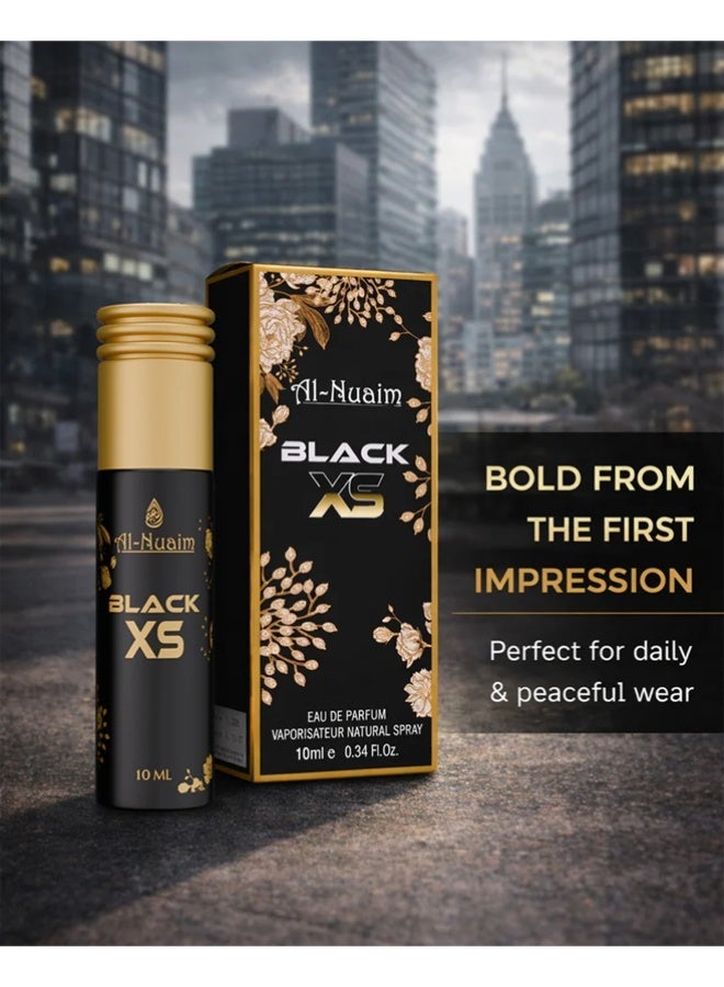 Al Nuaim Black XS Eau de Parfum Spray Unisex 10ml | Long Lasting Bold Sweet Woody Spicy Fragrance Mini Perfume | Premium Night Wear Scent for Men & Women | Travel Size Pocket Vaporisateur - Image 5