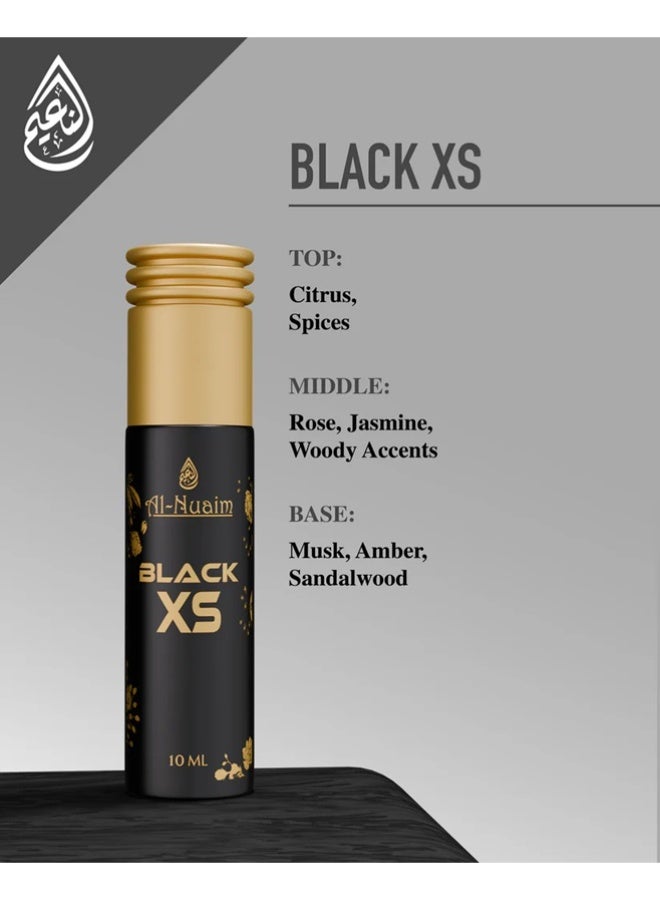 Al Nuaim Black XS Eau de Parfum Spray Unisex 10ml | Long Lasting Bold Sweet Woody Spicy Fragrance Mini Perfume | Premium Night Wear Scent for Men & Women | Travel Size Pocket Vaporisateur - Image 3
