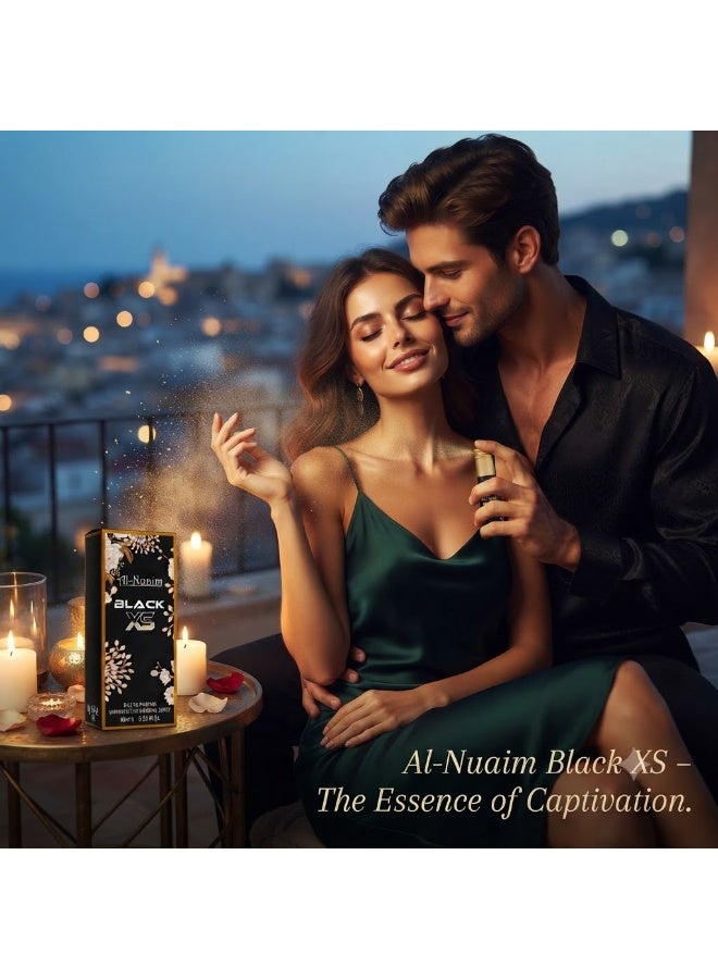 Al Nuaim Black XS Eau de Parfum Spray Unisex 10ml | Long Lasting Bold Sweet Woody Spicy Fragrance Mini Perfume | Premium Night Wear Scent for Men & Women | Travel Size Pocket Vaporisateur - Image 2