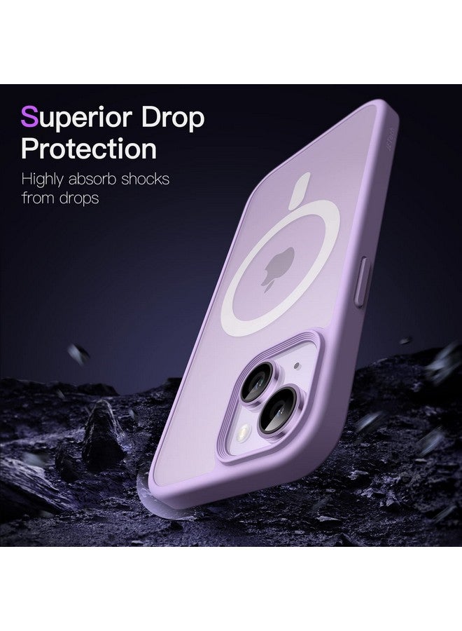 Jetech JETech Magnetic Case for iPhone 14 6.1-Inch Compatible with MagSafe, Translucent Matte Back Slim Shockproof Phone Cover (Light Purple)  - Image 4