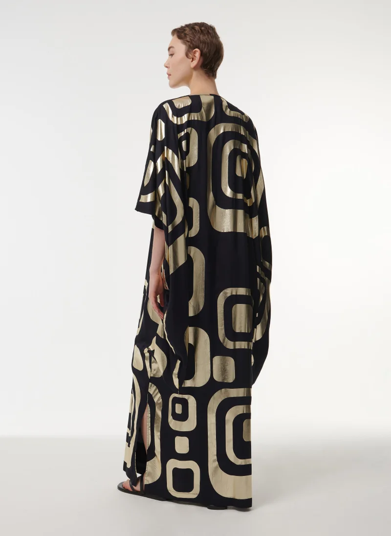 leem Geometric Foil Print Kaftan