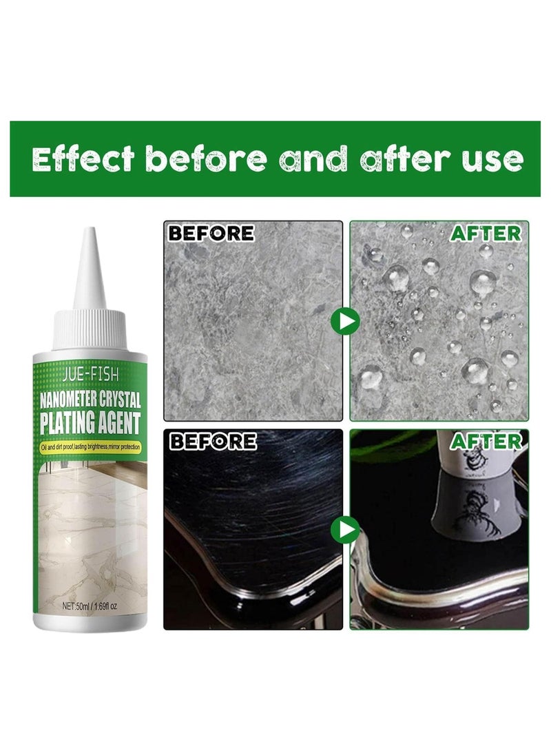 JUE-FISH Stone Crystal Plating Agent, Marble Nano Crystal-Plating Agent, Nano Crystal Coating Agent for Tile and Furniture, for Everyday Floor Cleaning Kitchen Cleaning Supplies  - Image 5