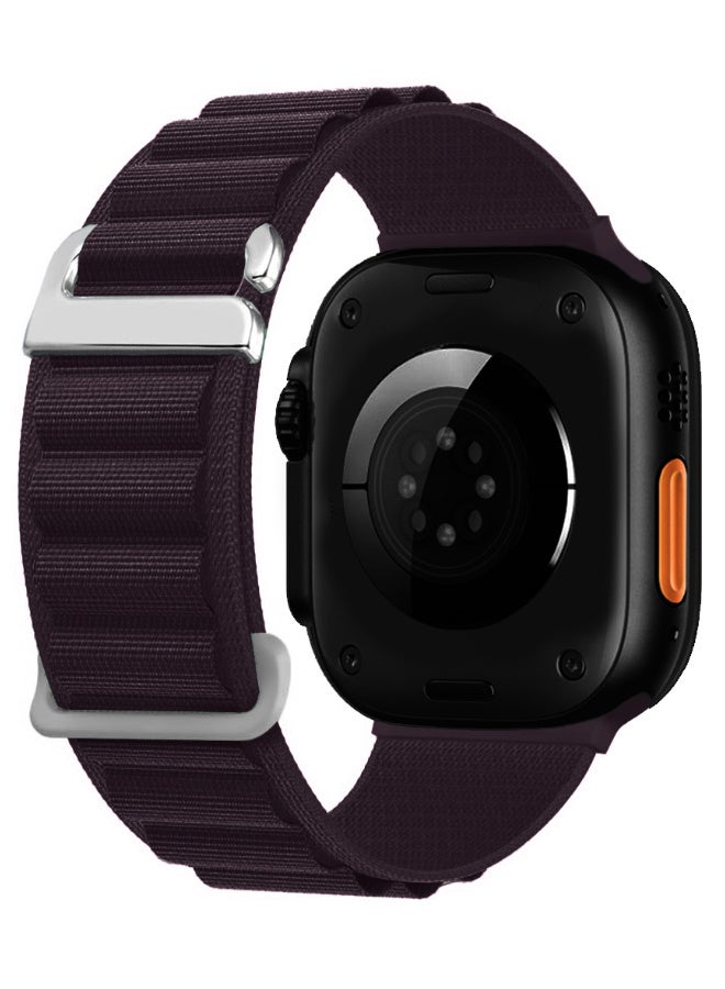 Replacement Band for Apple Watch Band 49mm 46mm 45mm 44mm - Alpine Loop Band for Women Men - Adjustable With Metal G-Hook Strap For iWatch Ultra Series SE 8/7/6/5/4/3/2/1 - Dark Purple - Image 1