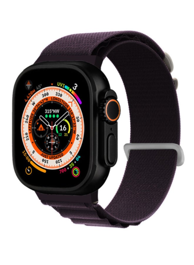 Replacement Band for Apple Watch Band 49mm 46mm 45mm 44mm - Alpine Loop Band for Women Men - Adjustable With Metal G-Hook Strap For iWatch Ultra Series SE 8/7/6/5/4/3/2/1 - Dark Purple - Image 4