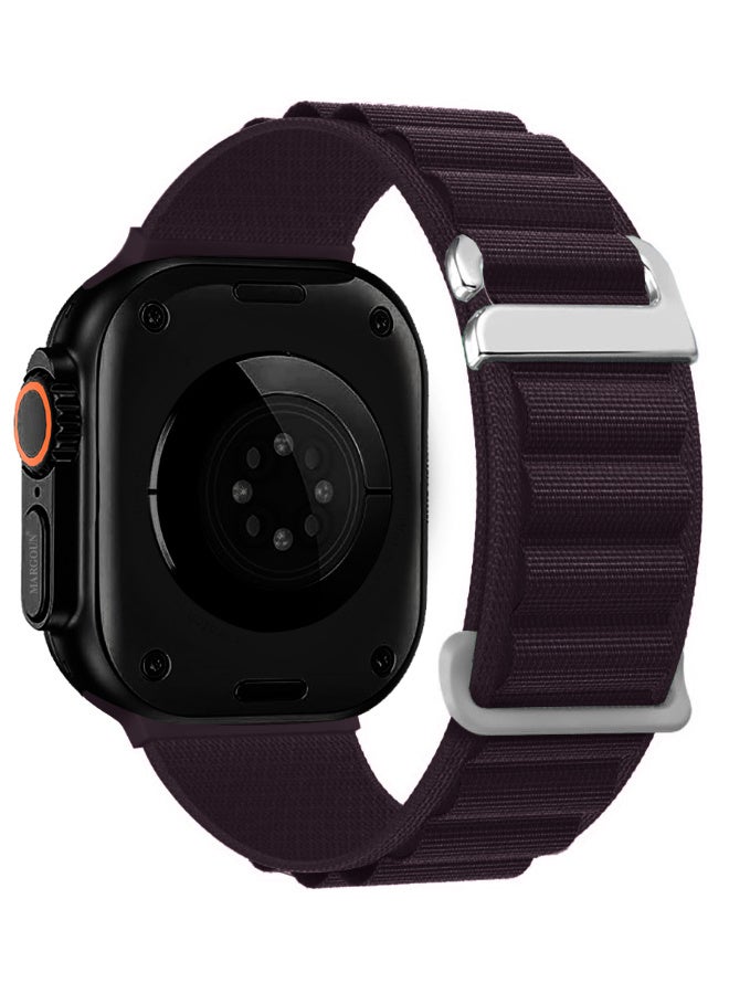 Replacement Band for Apple Watch Band 49mm 46mm 45mm 44mm - Alpine Loop Band for Women Men - Adjustable With Metal G-Hook Strap For iWatch Ultra Series SE 8/7/6/5/4/3/2/1 - Dark Purple - Image 3