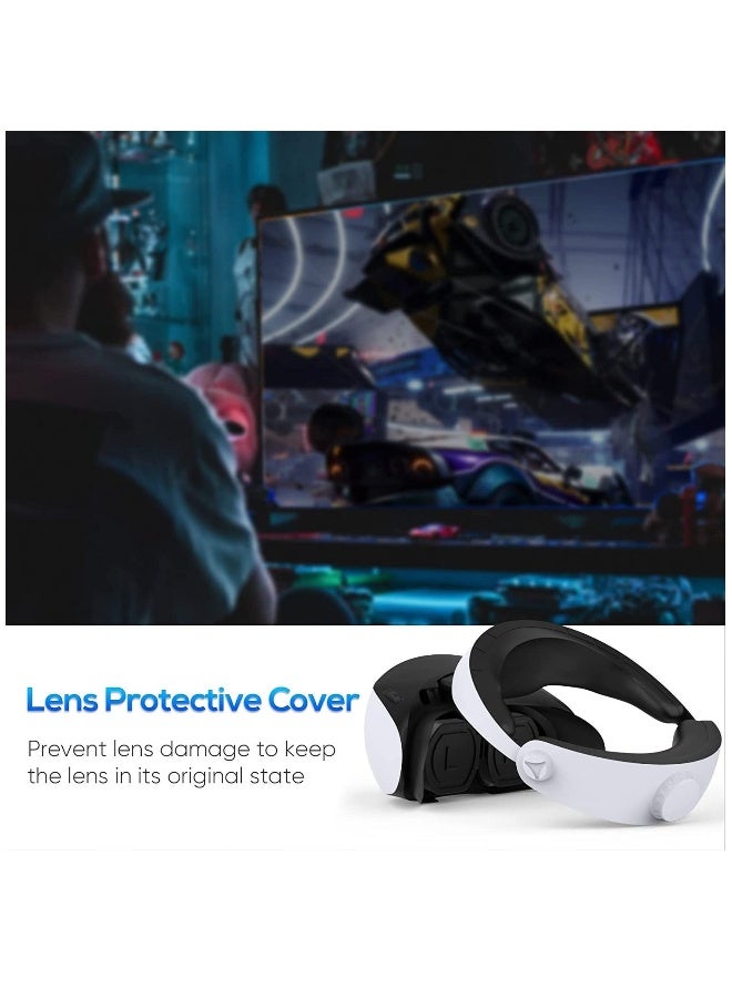 Silicone Lens Cover for PS VR2, One-Piece Protective Cover for PSVR 2 Glasses Lens Protection, Dust-Proof Anti-Scratch Lens Cap for PSVR2 Lens Protector Accessories- Black