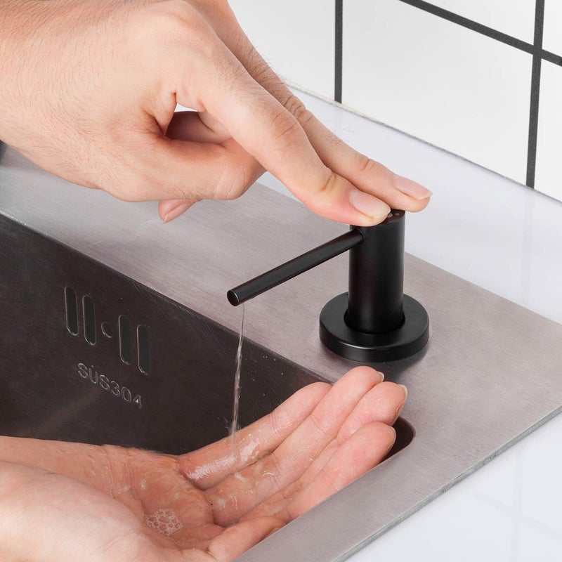GAPPO Matte Black Kitchen Sink Soap Dispenser GAPPO Countertop Pump Hand Lotion Built in Bottle Upgrade Stainless Steel Screw - Image 4