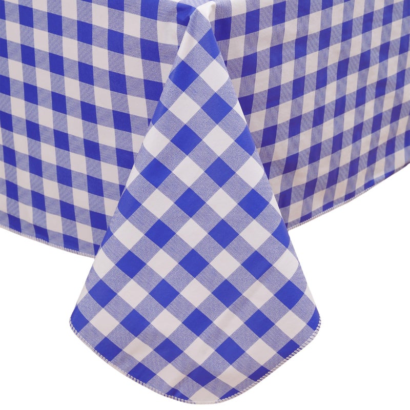 Walrus Heavy Duty Vinyl Tablecloth with Flannel Backing Waterproof Oil-Proof Plastic Table Cloth Stain-Resistant Wipeable Rectangle or Square Table Cover for Indoor and Outdoor (Blue Checkered, 54x54 Inch) - Image 1
