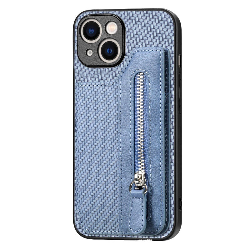 TPU Protective Case for iPhone 16 / 16 Plus / 16 Pro / 16 Pro Max with Card Holder and Drop Protection plus Shockproof plus Kickstand plus Strong Magnetic in Blue - ModaStar - Image 1