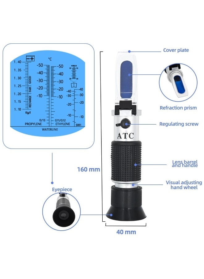 4 in 1 ATC Refractometer Antifreeze Coolant Tester Adblue Engine Fluid Propylene Ethylene Glycol Detector Car Clean Battery Test - Image 2