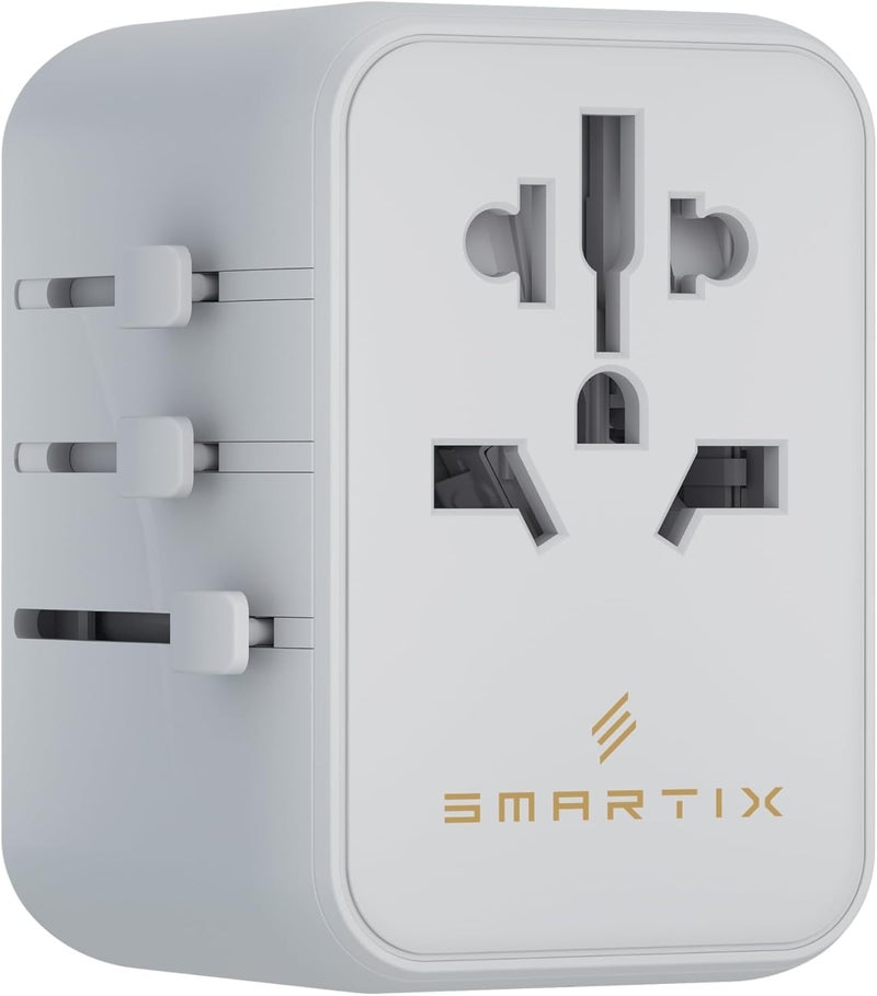 International Travel Adaptor 20W 4in1 Fast Charger with USBC  USBA Ports 2500W AC Socket Portable Wall Charger for iPhone Android Laptop Works in USA UK EU AU Asia