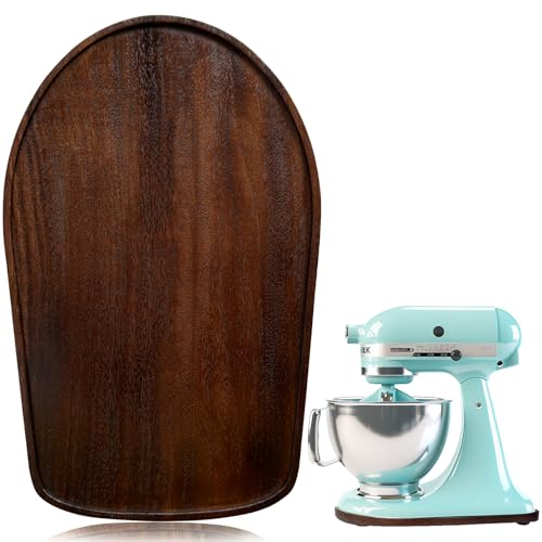 Klxuyuo Natural Walnut Wood Mixer Slider Mat for KitchenAid 455 qt Stand Mixer Sliding Tray for Countertop Protection - Image 1