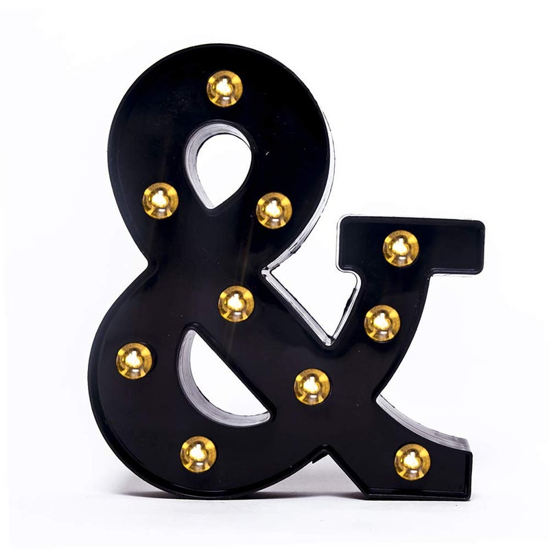 Foaky Black LED Marquee Number Lights Sign Light Up Marquee Number Lights Sign for Night Light Wedding Birthday Party Battery Powered Christmas Lamp Home Bar Decoration