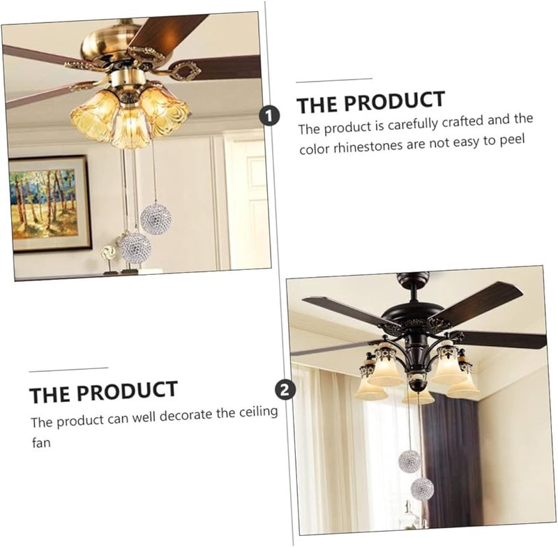 COHEALI سلسلة سحب مروحة سقف مزينة بترصيع حبات الراينستون تصميم خرزات سهلة التركيب - Image 3