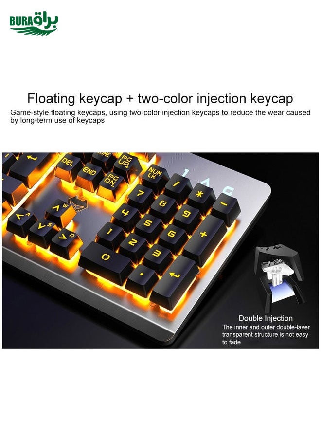BURAQ YINDIAO K002 USB Wired Mechanical Feel RGB Backlight Keyboard + Optical Silent Mouse Set(Black)  - Image 4