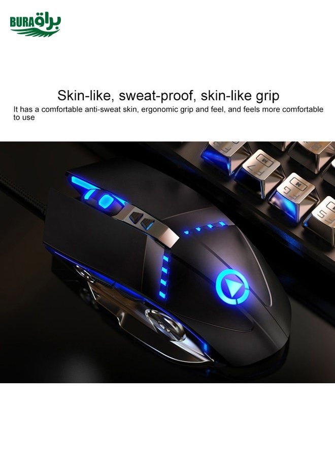 BURAQ - YINDIAO K002 USB Wired Mechanical Feel RGB Backlight Keyboard + Optical Silent Mouse Set(Black) - Image 1