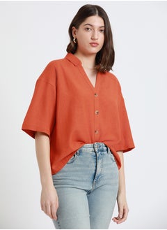 Dennis Lingo Rust Shirt for Women - Regular Fit, Trendy  - Image 3