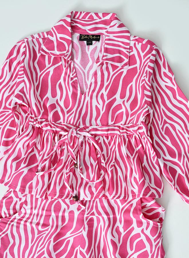 بيلا مودا طقم منسق من بنطال وبلوزة مطبعة بالكامل - Image 3