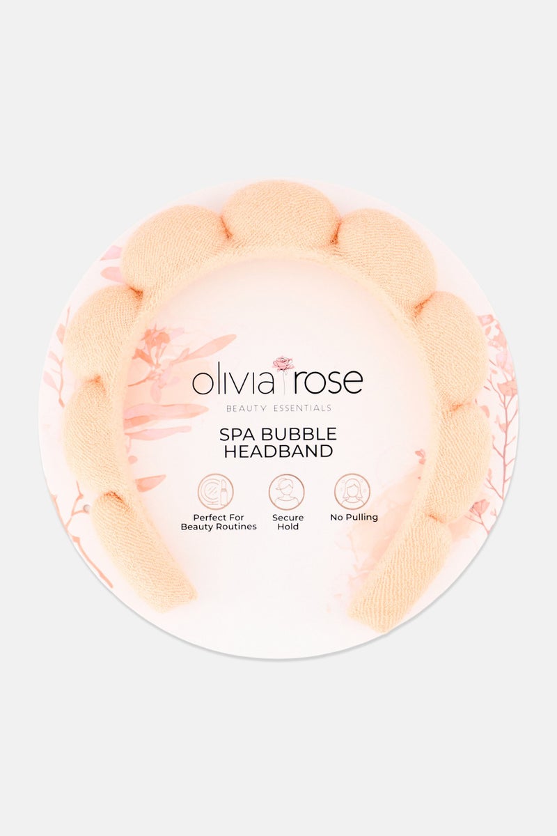 Olivia Rose Women Spa Bubble Headband, Peach - Image 1
