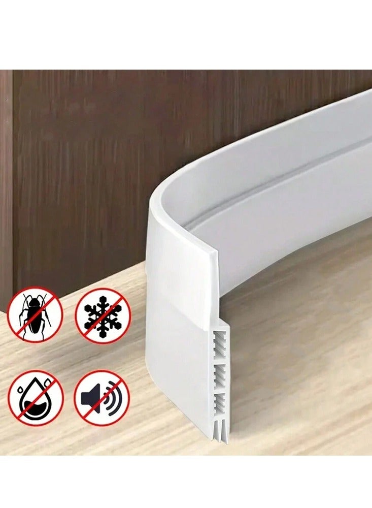 Door Stopper, Under Door Seal, 1 M Long, For External and Internal Doors, Preventing Dust, Isolating Noise, and Preventing the Entry of Insects - White  - Image 1