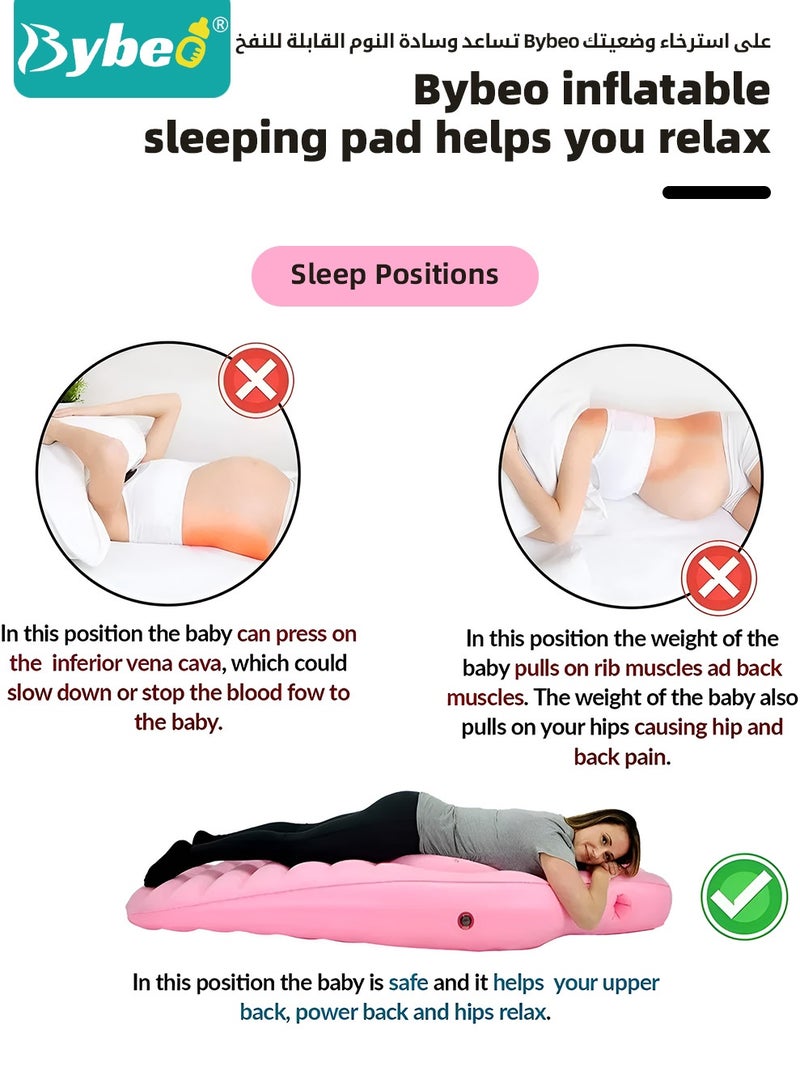 Bybeo Inflatable Pregnancy Pillow, Maternity Pillow, Pregnancy Pool Float, Full Body Maternity Airbed with Hole for Tummy Sleeping Comfort  - Image 3
