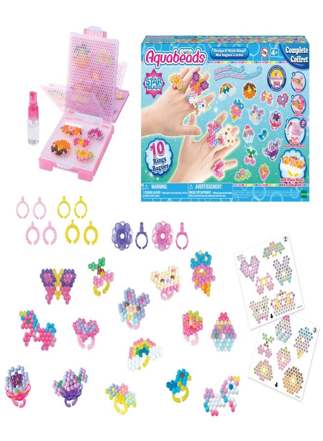 Aquabeads Design & Style Rings Complete Arts & Crafts Bead Kit for Children - Create 10 Unique Wearable Rings - Image 1