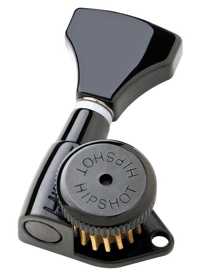 Hipshot 6GLO Grip-Lock Locking Guitar Tuning Machines 3+3 Black - Image 1
