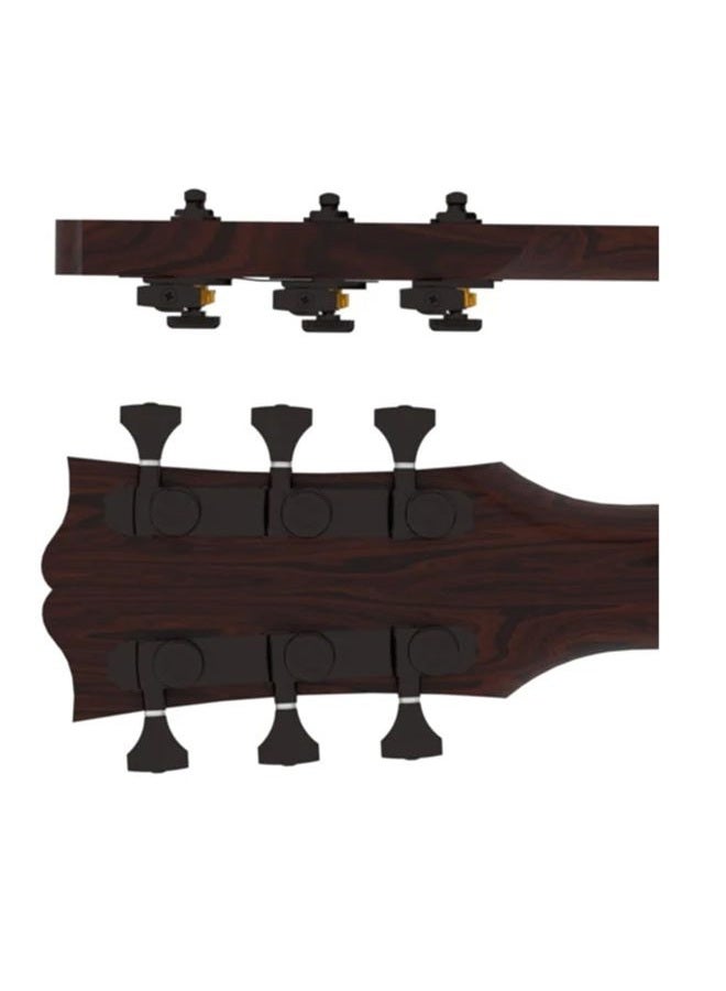 Hipshot 6GLO Grip-Lock Locking Guitar Tuning Machines 3+3 Black - Image 5