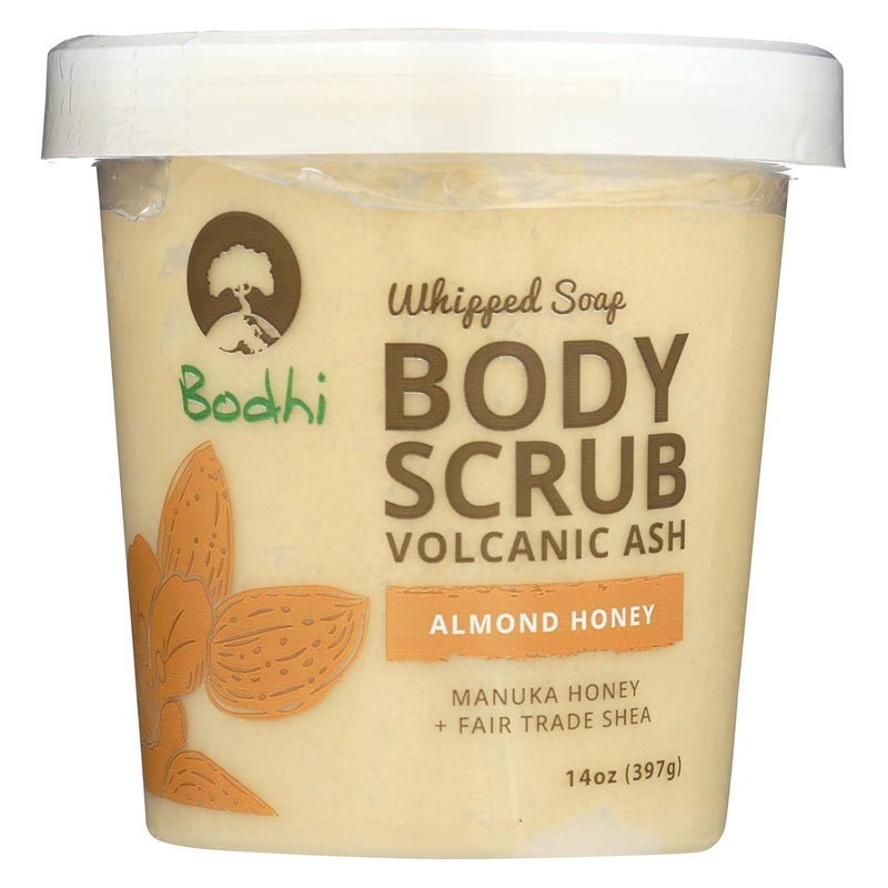 BODHI HANDMADE SOAP Almond Honey Volcanic Ash Whipped Soap Body Scrub 14 OZ