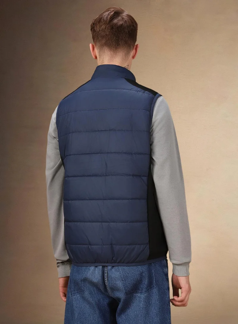 Dennis Lingo Men's Navy 100% Polyester Solid Regular Fit Jacket