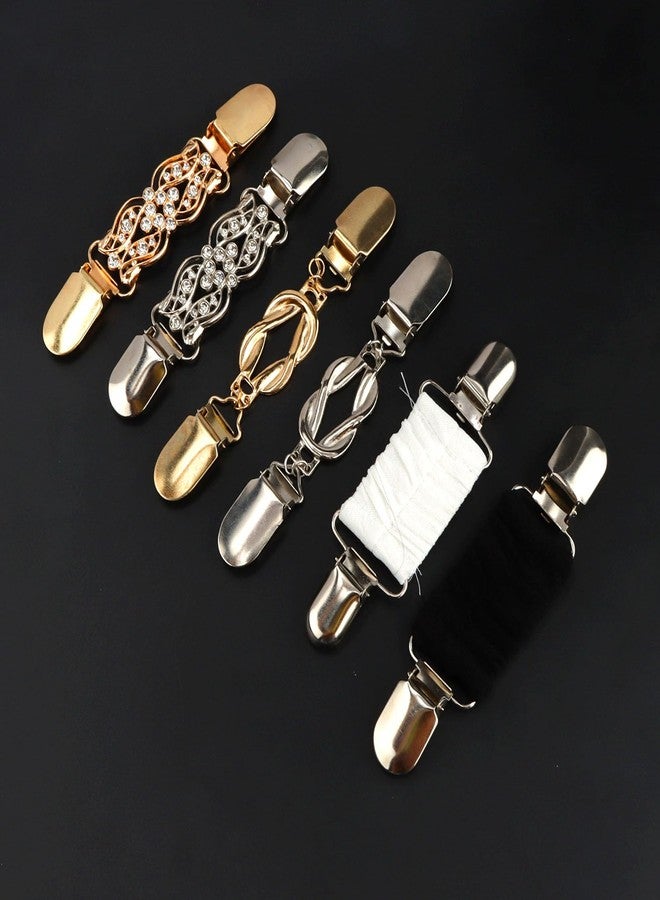 CUBACO 6PCS Cinch Clip Brooches and Pins for Women,Vintage Sweater Clips Dress Clips Shirt Cinch Clip Tighten Clothing Pins - Image 5