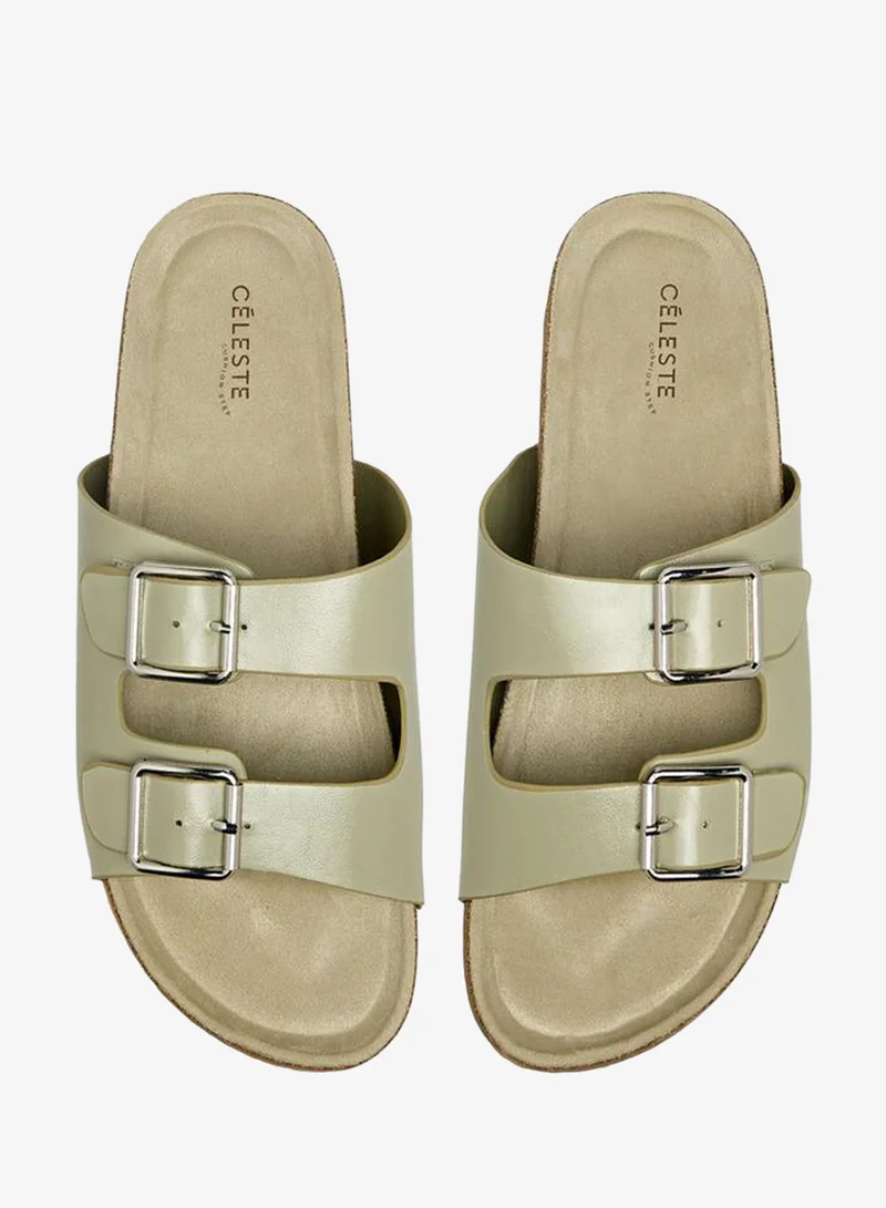 سيليست صنادل نسائية منزلقة بتفاصيل إبزيم