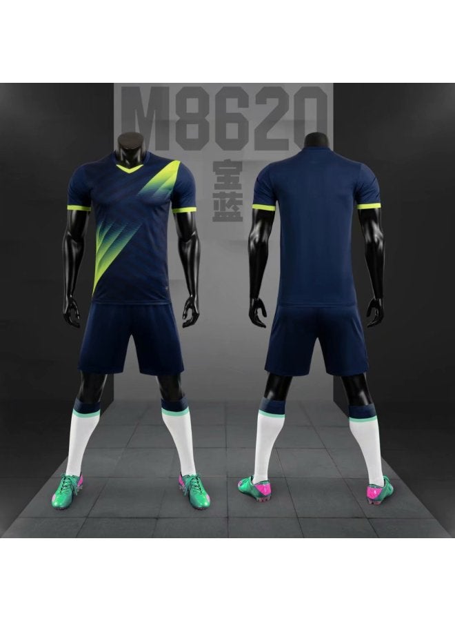 M8620 Sapphire Blue Short Sleeve Football Jersey - Image 1