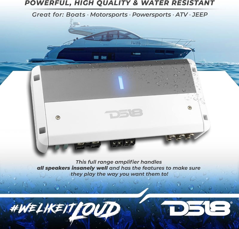 DS18 NXL-M4 Marine Amplifier - 4-Channel Class D Digital IPX5 Weatherproof Amp - 1800W Peak Power - Image 3